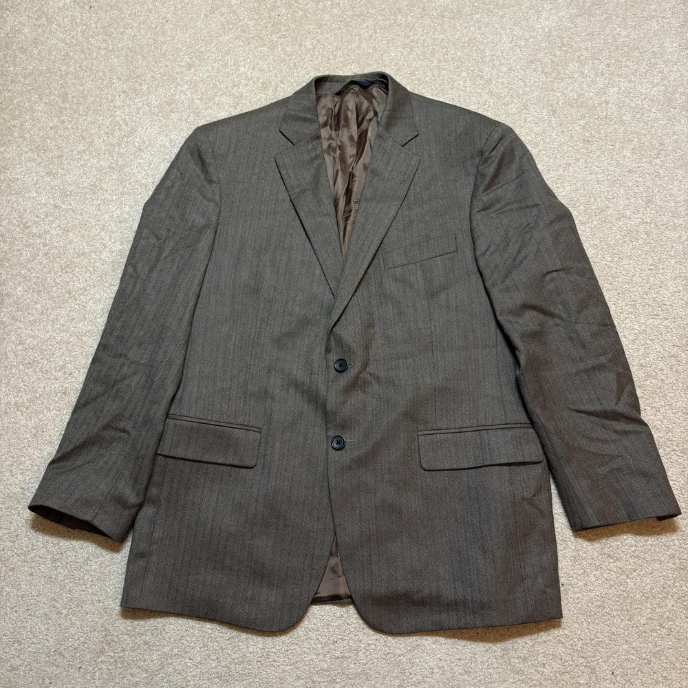 Brooks Brothers 346 Madison Blazer Mens 42R Brown Wool Herringbone Sport Coat